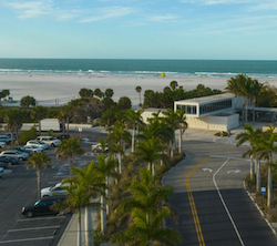 parking the car at siesta beach 